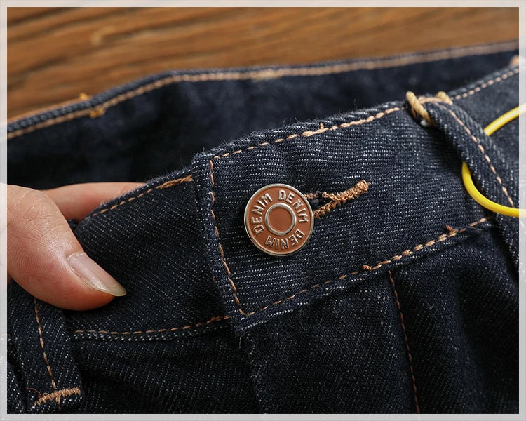 Color fixing process plain wash denim pants men's straight cone four seasons can wear casual pants tide