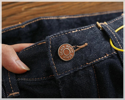 Color fixing process plain wash denim pants men's straight cone four seasons can wear casual pants tide