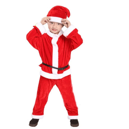 New Year Children Christmas Clothes Santa Claus Red Outfits Cosplay Costume Set Warm Classic Xmas Suit Wear Boys Girls Toddler