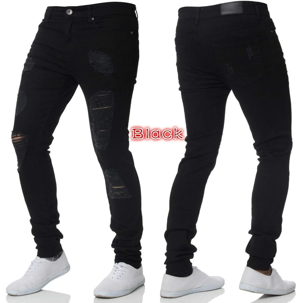 New 2025 high-quality Fashion Casual Cotton Business Black Denim Pants Male Trousers Men's Stretch Regular Fit Jeans S-XXXL