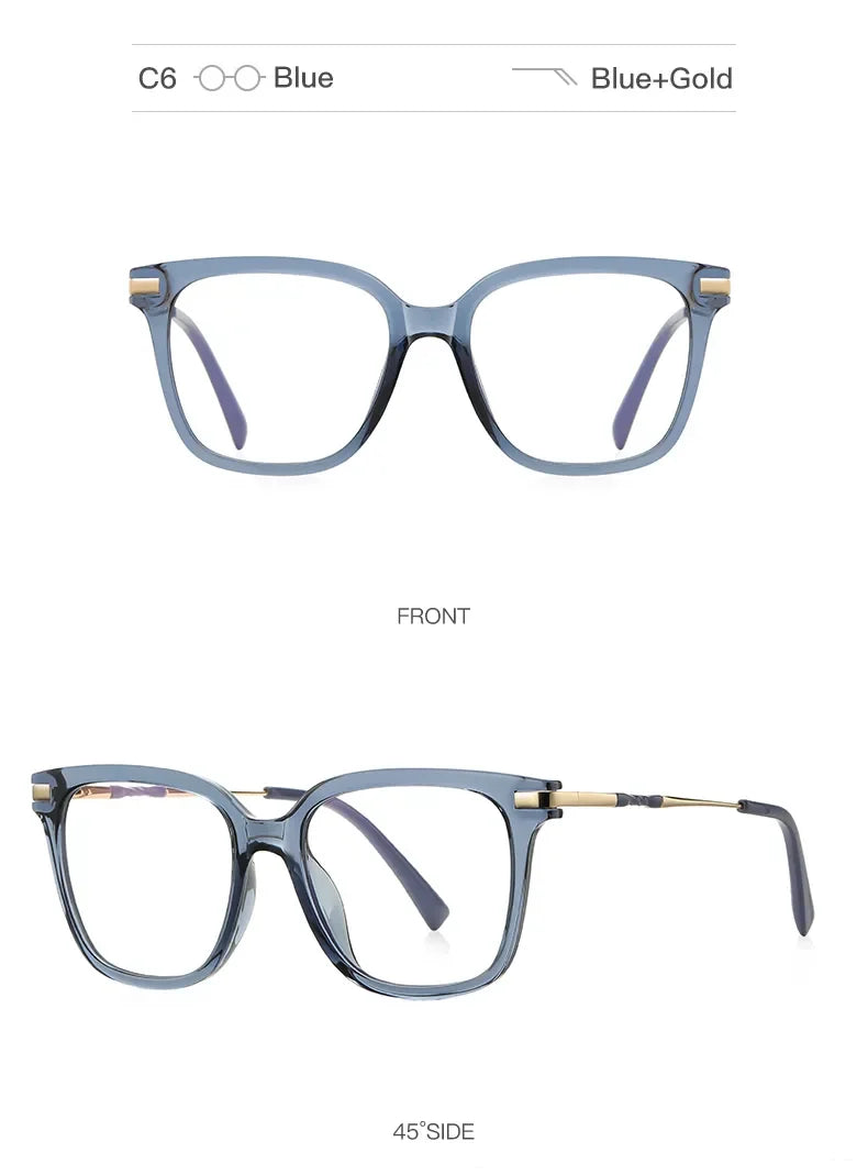 Women's  Reading Glasses Anti Blue Light Geometric Pink Frame Myopia Astigmatism Prescription Glasses  Women  PFD2129