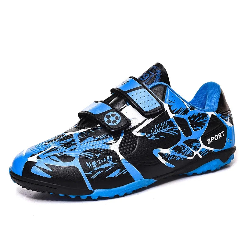 Kids Soccer Shoes Outdoor Non-Slip Football Sports Shoes Boy Training Shoes Child HOOK&LOOP Lightweight Children's Soccer Cleats