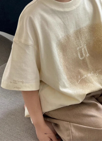 2026 Summer Korean Designer Kids' Unisex Short Sleeve T Shirt Trendy Boys Girls Summer Apparel Soft Cotton Blend Size 110-170cm