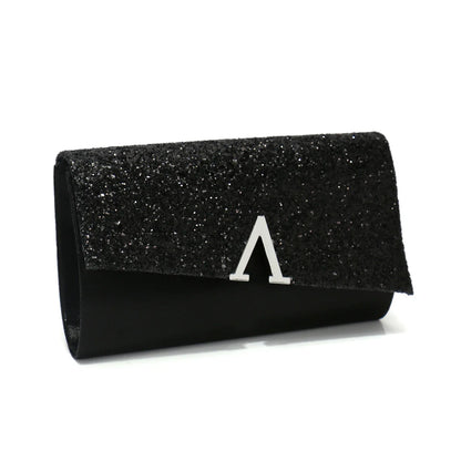 V Design Metal Chain Glamorous Design Evening Bags Envelope Shaped Sequins Handbags For Prom Dinner Wedding Banquet Purse