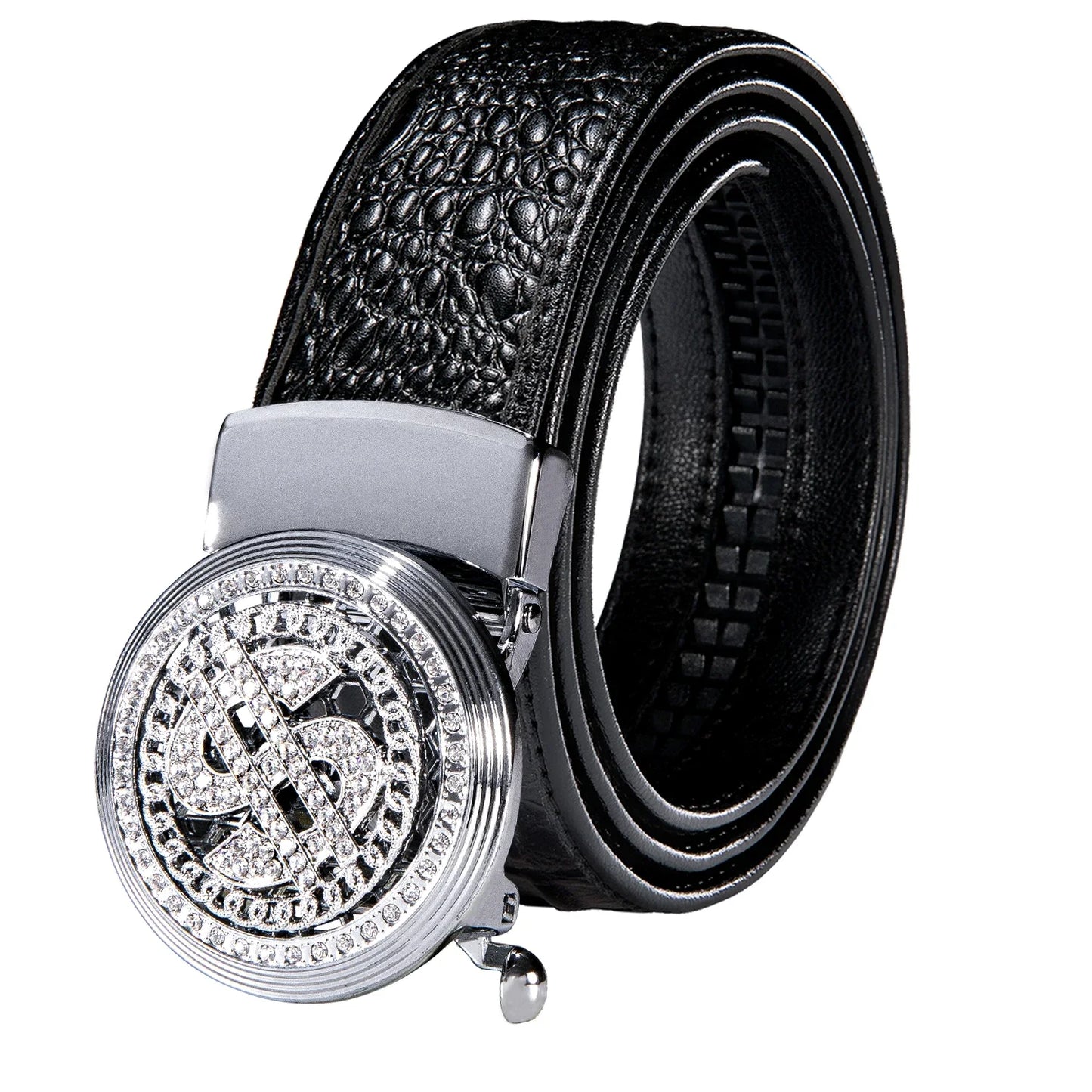 Crocodile Designer Luxury Genuine Leather Belts for Men Casual Jeans Belt Strap Gold Automatic Buckle Black Belt PD-2036