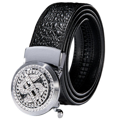 Crocodile Designer Luxury Genuine Leather Belts for Men Casual Jeans Belt Strap Gold Automatic Buckle Black Belt PD-2036