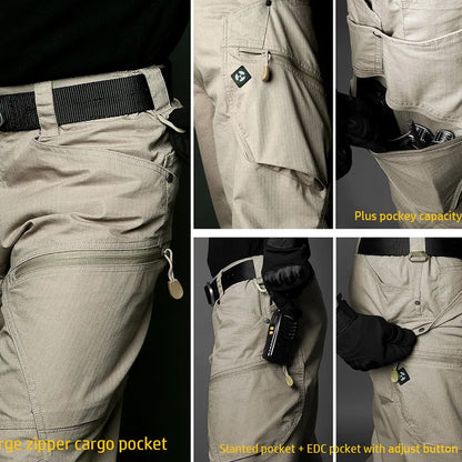 Men’s Stretch Tactical Pants  Water Resistant  Cotton Outdoor Work Cargo Pants Multi-Pocket Lightweight Combat Hiking Pants