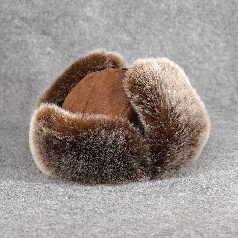 Winter Plush Bomber Hats for Women Men Imitation Faux Fur Russian Ushanka Cap Northeast Cap Unisex Warm Snow Bonnet Earflap Hats