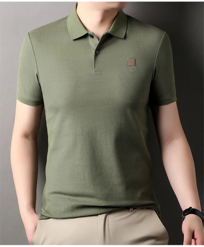 High end brand 100% cotton polo shirt short sleeved men's 2024 summer fashion embroidery comfortable breathable casual T-shirt