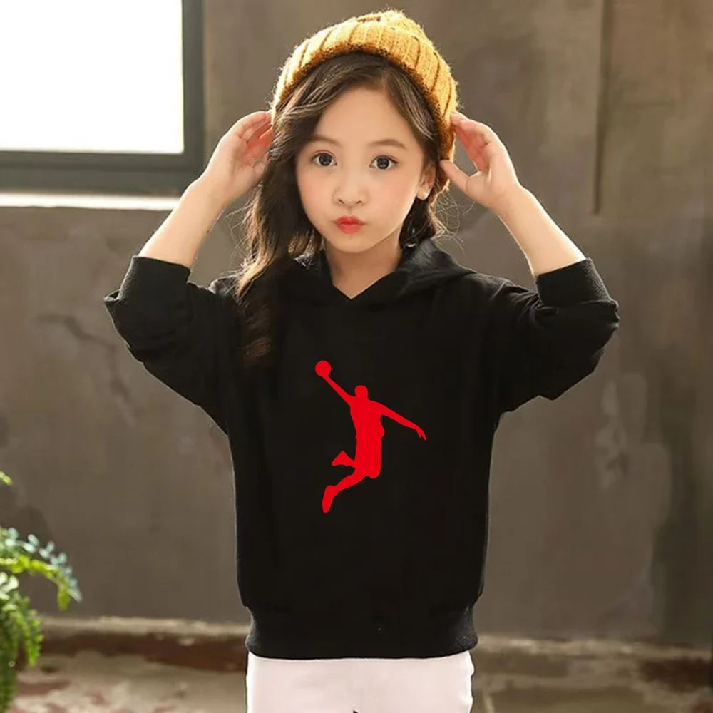 Black 3-12 Years Children's Hoodie+Pants Suit White Girl Sweatshirt Sets Boys Pants Suits Basketball Jersey Number 23 Clothing