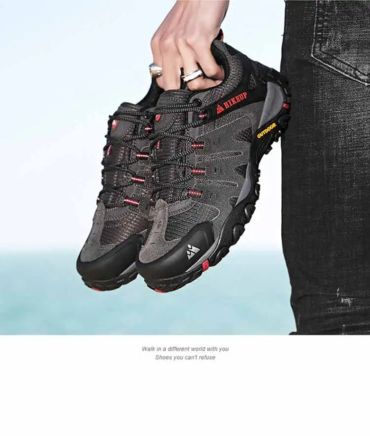 Men's Hiking Shoes Suede Leather Outdoor Shoes Wear-resistant Men Trekking Walking Hunting Tactical Sneakers