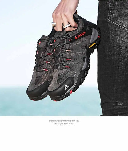 Men's Hiking Shoes Suede Leather Outdoor Shoes Wear-resistant Men Trekking Walking Hunting Tactical Sneakers