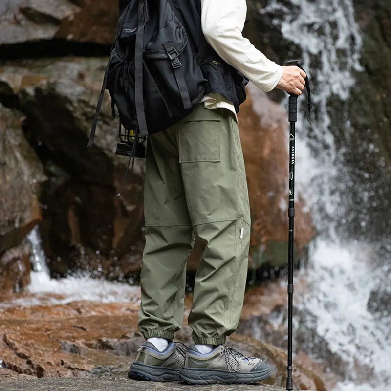 Men Waterproof Pant Autumn With Belt Hiking Trousers Breathable Mountaineering Pant Multi-pocket Camping Fishing Sport Trousers