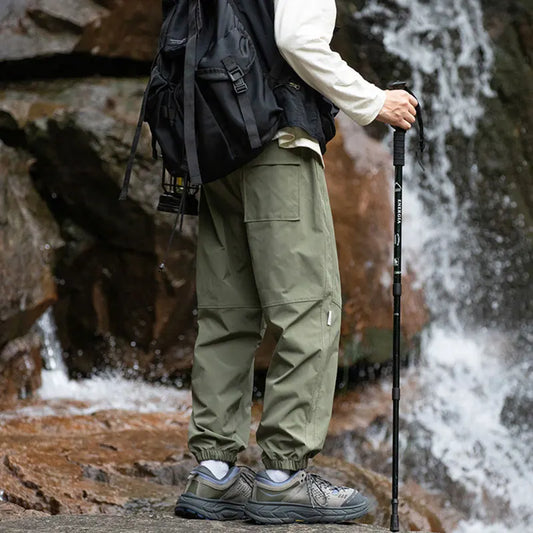 Men Waterproof Pant Autumn With Belt Hiking Trousers Breathable Mountaineering Pant Multi-pocket Camping Fishing Sport Trousers