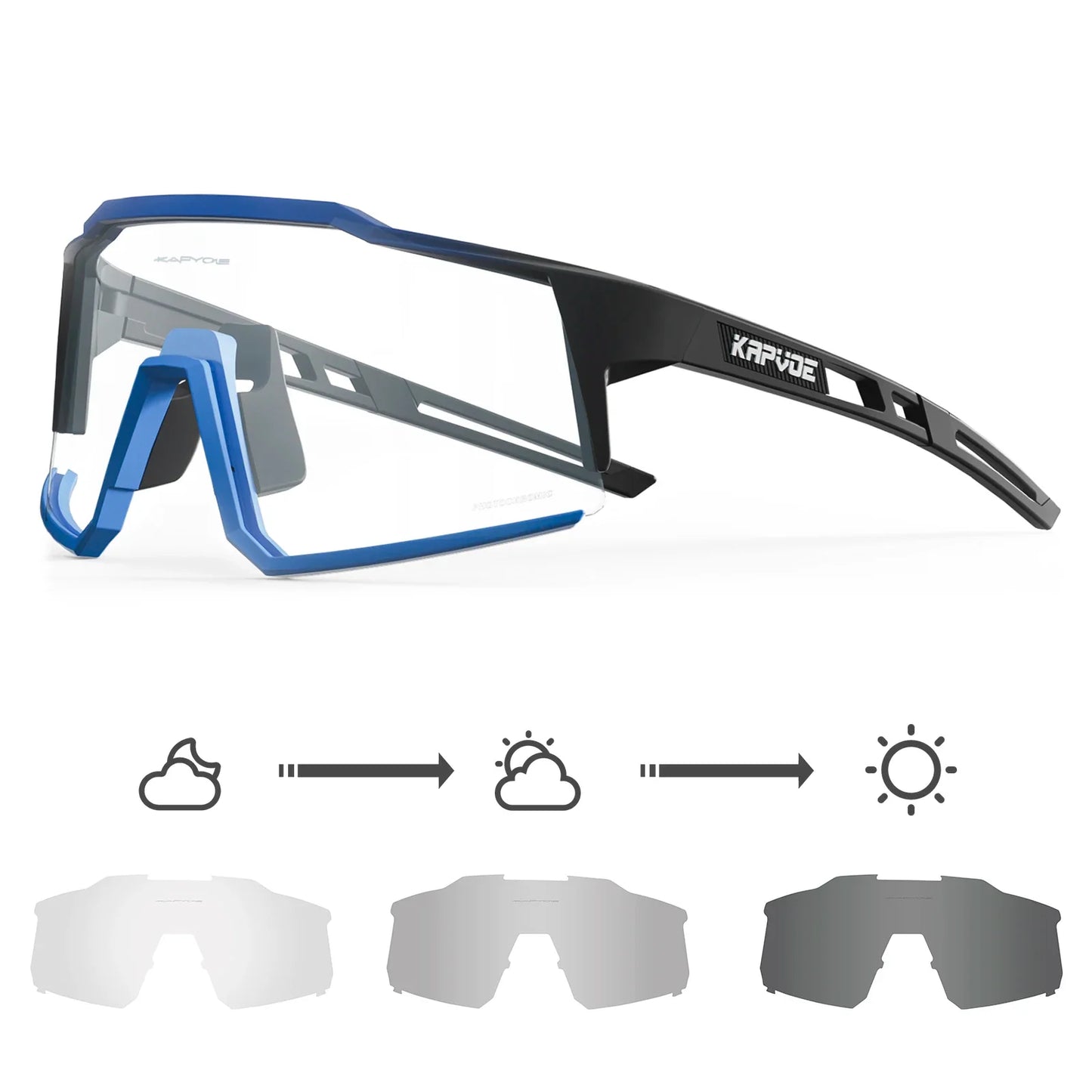 Photochromic Cycling Glasses UV400 MTB Clear Mountain Bike Transition Bicycle Sunglasses for Men Women Sports Eyewear
