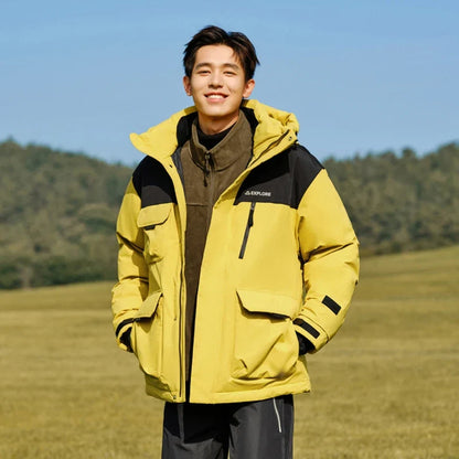 Down Jacket Men 2024 Winter New Rainproof, Windproof, Oil-Proof Stain-Resistant Goose Down Coat Down Jacket