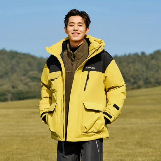 Down Jacket Men 2024 Winter New Rainproof, Windproof, Oil-Proof Stain-Resistant Goose Down Coat Down Jacket