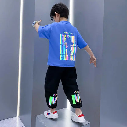 Printing Boys Wear Kid Costume Home Clothing Men's Children's Sets 8 To 10 Year Old Boy Clothes Kids Casual Summer Suit Baby Set