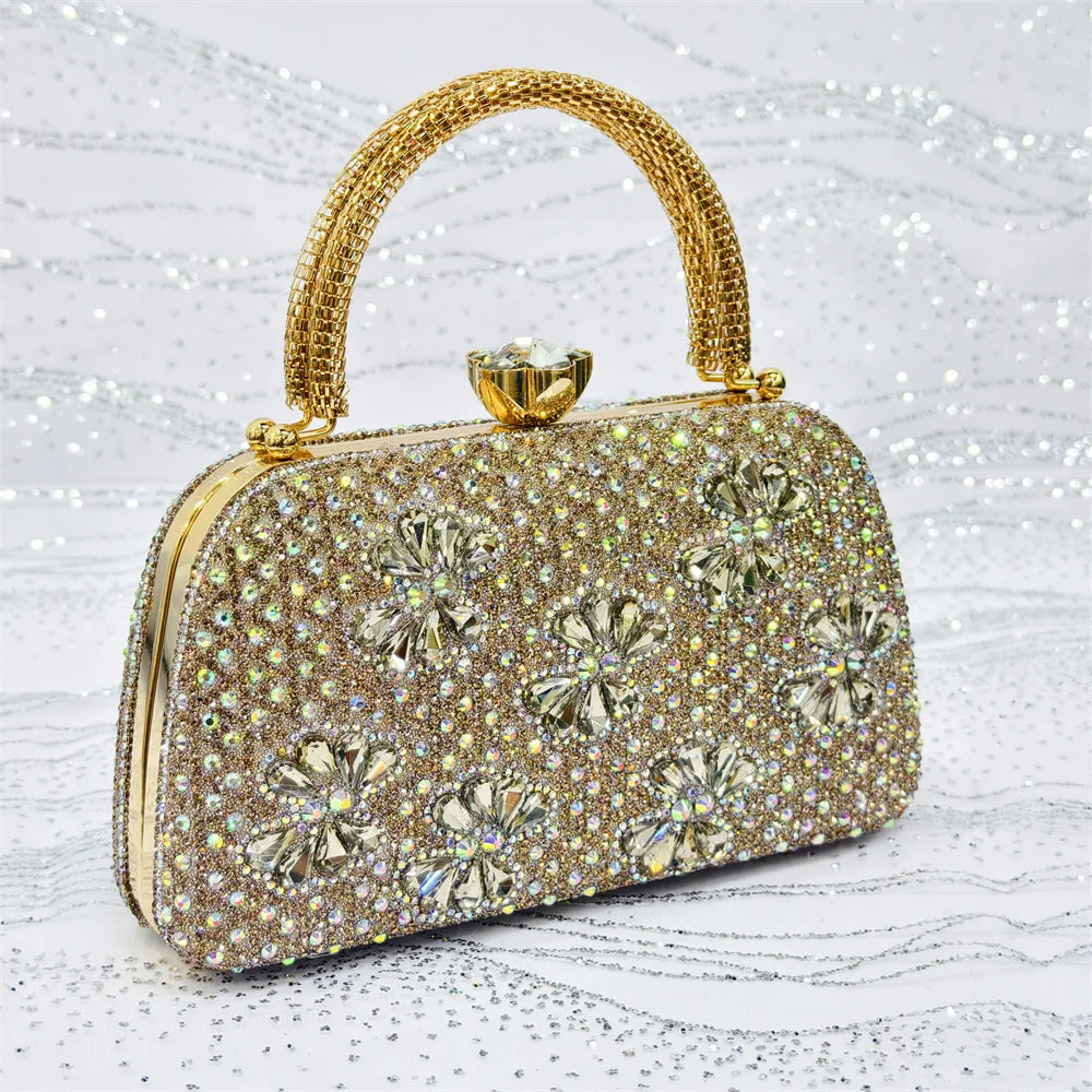 2025 Women’s Purple High Heel Party Shoes and Rhinestone Handbag Set - Italian Design Wedding Style