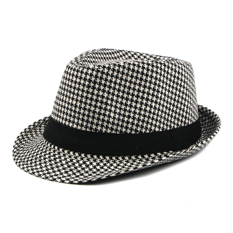 Spring Summer Wool Wedding Hat for Mid-Aged Men Couple Fashion Autumn Winter Party Plaid Luxury Design Jazz Hat Fedora Hat Women