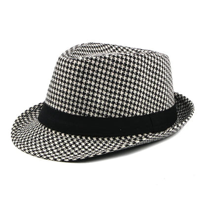 Spring Summer Wool Wedding Hat for Mid-Aged Men Couple Fashion Autumn Winter Party Plaid Luxury Design Jazz Hat Fedora Hat Women