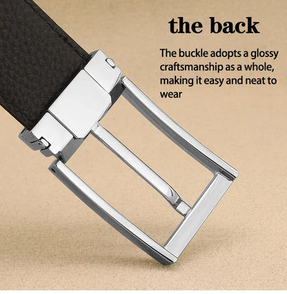 Designer Pin Buckle Gray Genuine Leather Men Belt Famous Brand Fashion Light  Luxury Strap Casual Young Cowboy Ceinture Homme