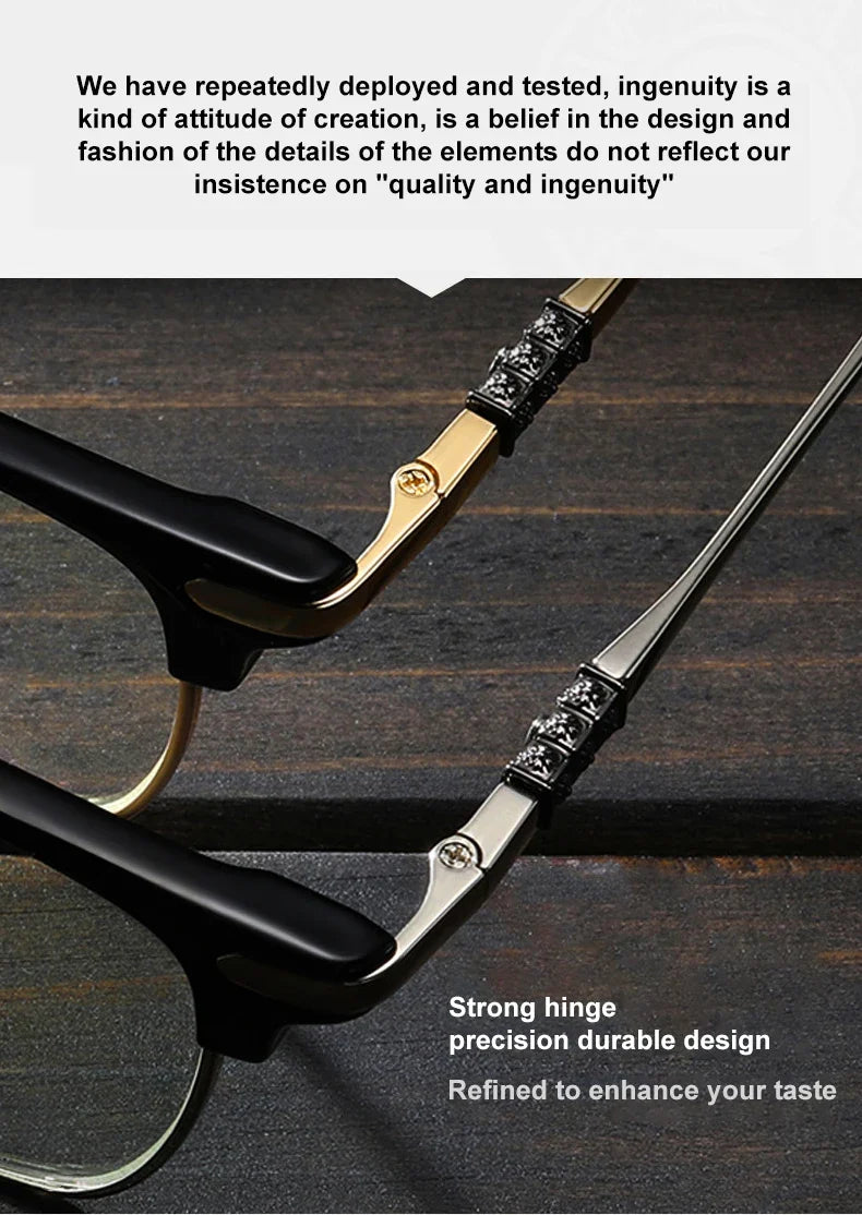 Classic Men's Square Frames Personalized Business Blue Light Blocking Can Be Customized Reading Glasses Myopic K002