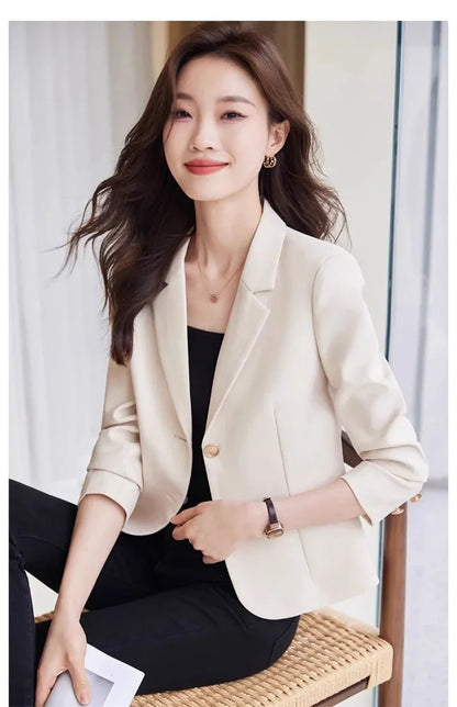 Advanced Sense Temperament Slim Small Blazers New Spring Autumn Short Women Jacket Casual Coffee Suit Coat Female Blazer Outwear