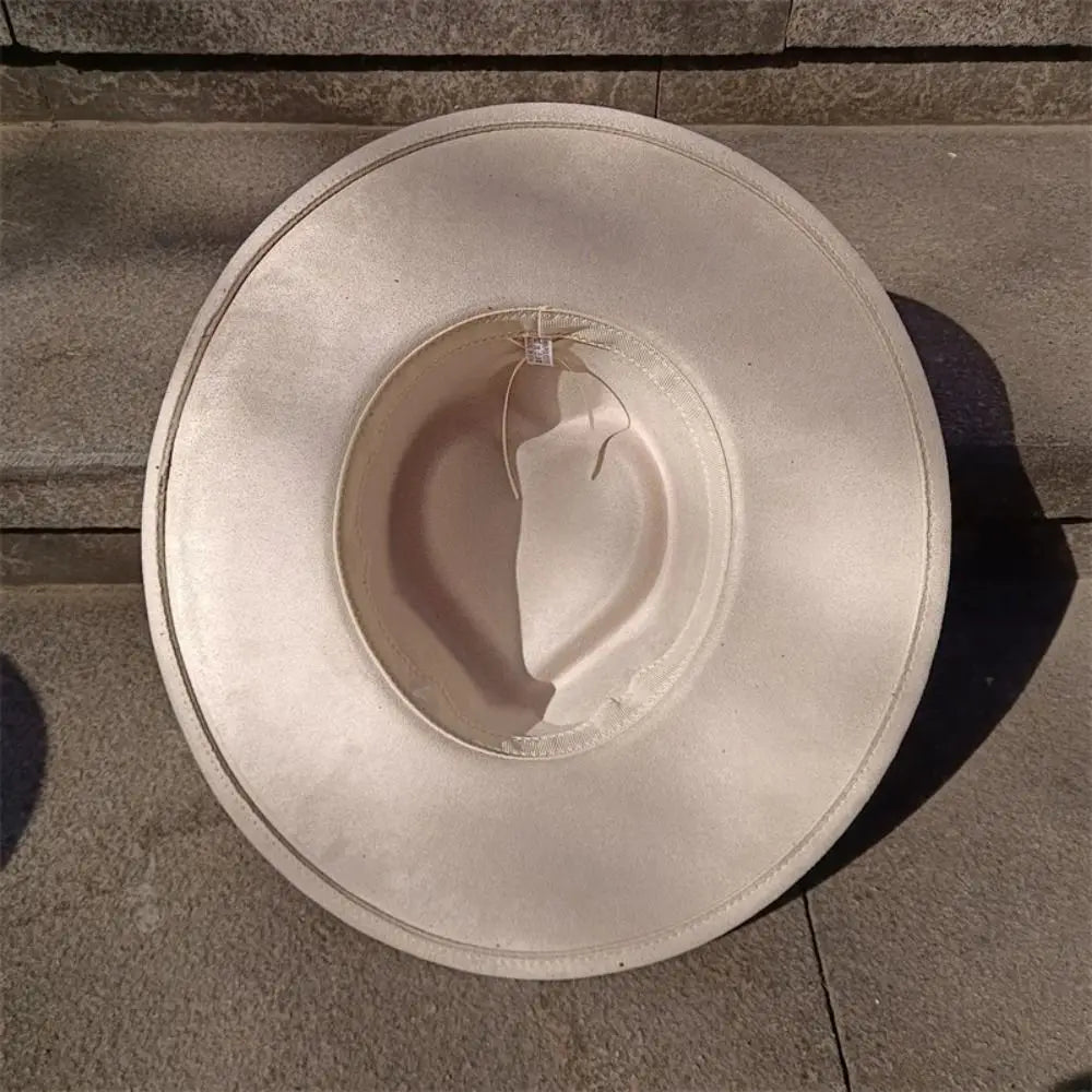 Fashion Heart Design Vegan Suede Hat Wide Brim Blank Style Wide Brim Hat Fedora Hat