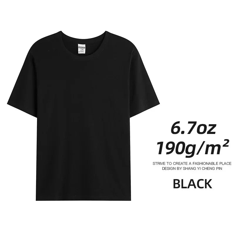 6.7oz 190grams Combed Cotton Tees Tshirts Mens Solid Tops Woman Male Custom Team Uniform Class Clothes Summer Customization