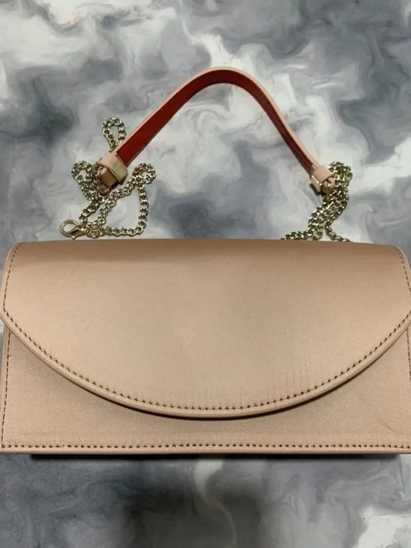 Women's Handheld Chain Evening Bag Party Banquet Rhinestone Basic Casual Matte Rectangular Patent Leather Shoulder Bag Crossbody