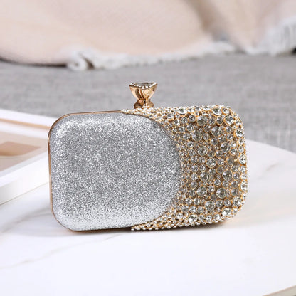 Rhinestone Women Bags Hollow Out Style Crystal Evening Bag Chain Shoulder Handbags Luxury Party Wedding Day Clutch Purse Handle