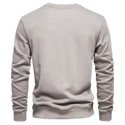 Cotton-blend Mens Crew Neck Solid Color Sweatshirts Pullover Casual Sport Sweatshirt for Men