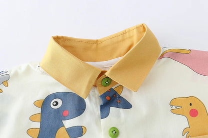 Children Boys Casual dinosaur Shirt Shorts 2Pcs/Sets New Summer Baby Clothes Suit Toddler Costume Infant Outfits Kids Tracksuits