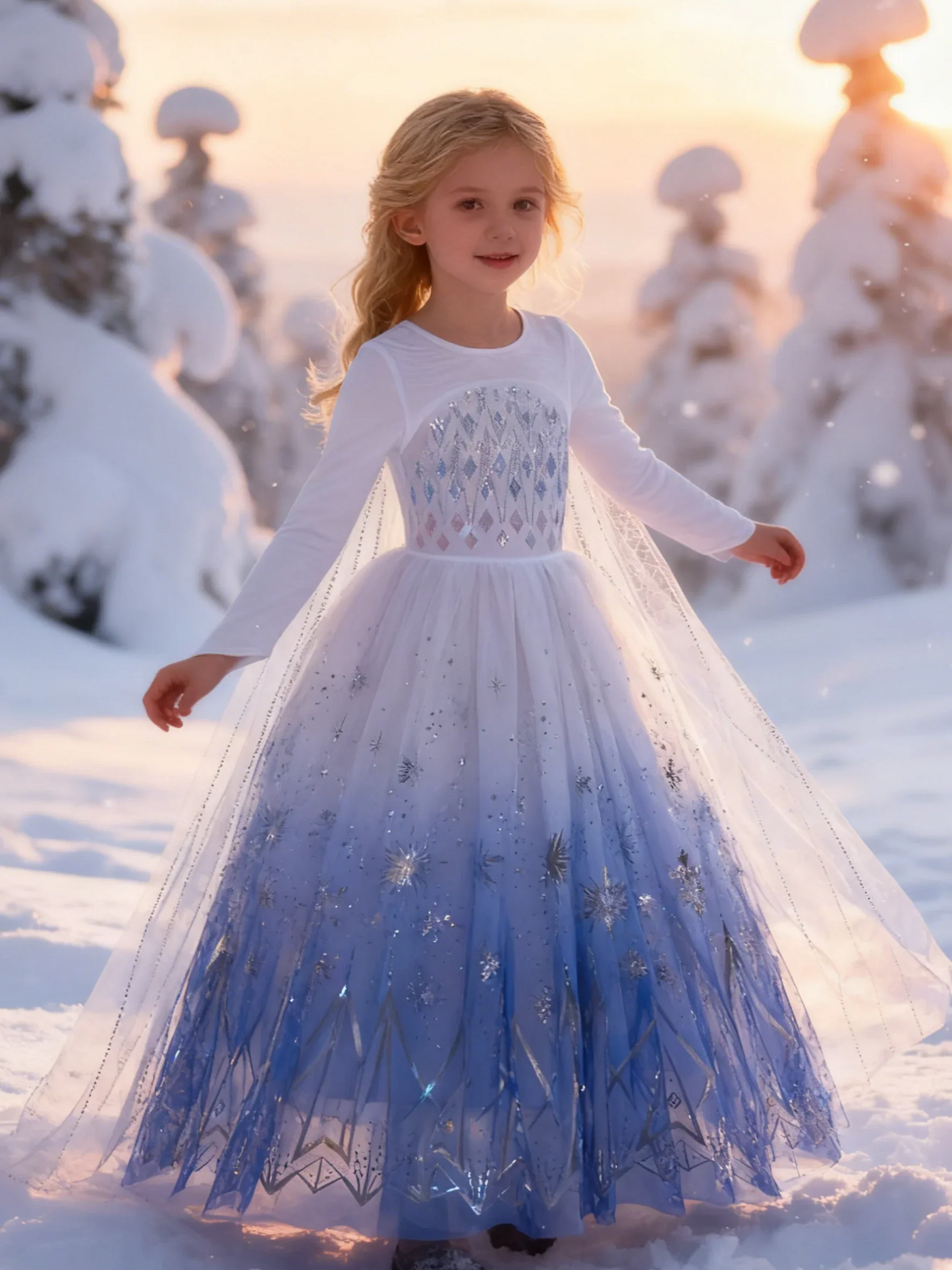 Elsa Anna Kid Princess Girls Dress Rapunzal Kids Cosplay Halloween Vestidos Children Costume Birthday Party Dress