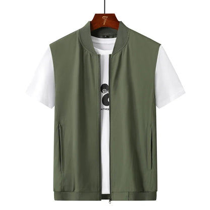 Summer Ultra-Thin Men's Vest Sleeveless Shoulders Quick Drying Breathable Jacket Outdoor Climbing Fishing Leisure Undershirt