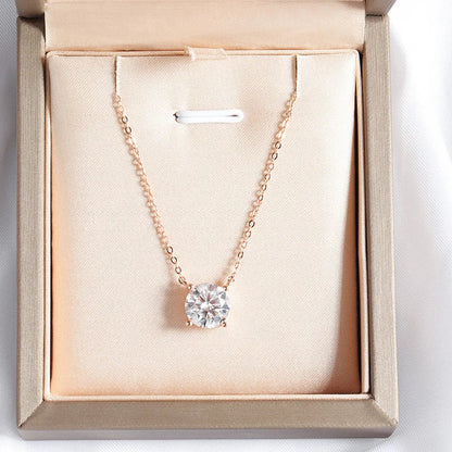 1-5CT Rose Gold Color Moissanite Necklace for Women D Color Sparkling Classic Lab Diamon Pendant Sterling Silver 925 100%