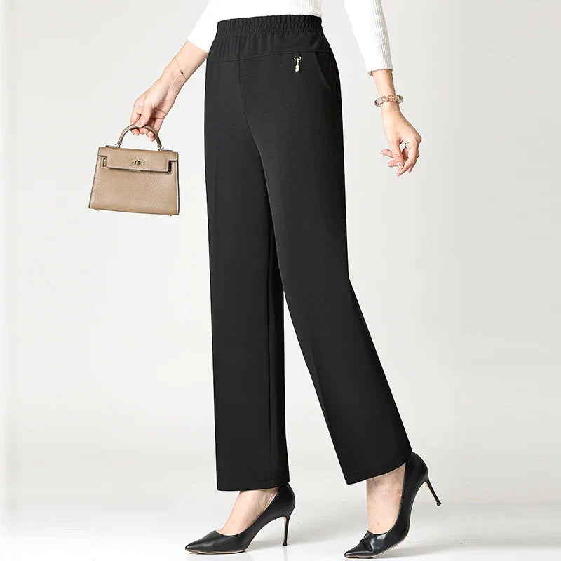 2025 Autumn Fashion Pants Brand Elastic Waist Size Women's Plus Size Thin Pants Casual Office Outdoor Pants