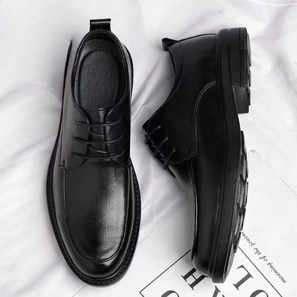 2024 New Men's Height Increasing Soft Leather Breathable Casual Business Elevator Shoes