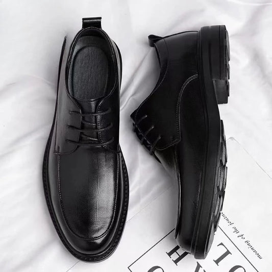 2024 New Men's Height Increasing Soft Leather Breathable Casual Business Elevator Shoes