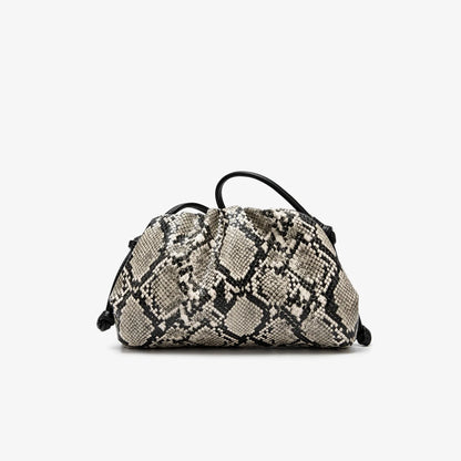 2026 Ruched Serpentine Dumpling Bags Women Pouch Handbag Cloud Clutch Snake Pattern Shoulder Crossbody Bag Luxury Designer Bag