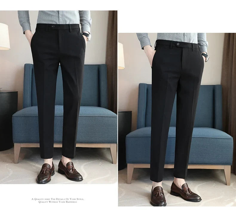 2023 Autumn Winter Thickened Starry Sky Woolen Suit Pant High Quality Men Business Slim Dress Pants Men  Social Casual Pants