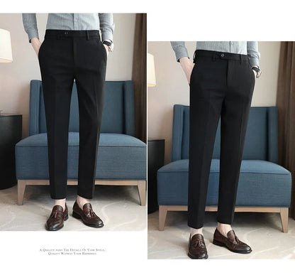 2023 Autumn Winter Thickened Starry Sky Woolen Suit Pant High Quality Men Business Slim Dress Pants Men  Social Casual Pants