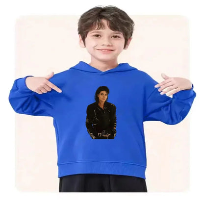 Children's Hoodie+Pants Suit Black 3-12 Years Girl Sweatshirt Sets Boys Pants Suits Michael Jackson Printing Autumn Clothing