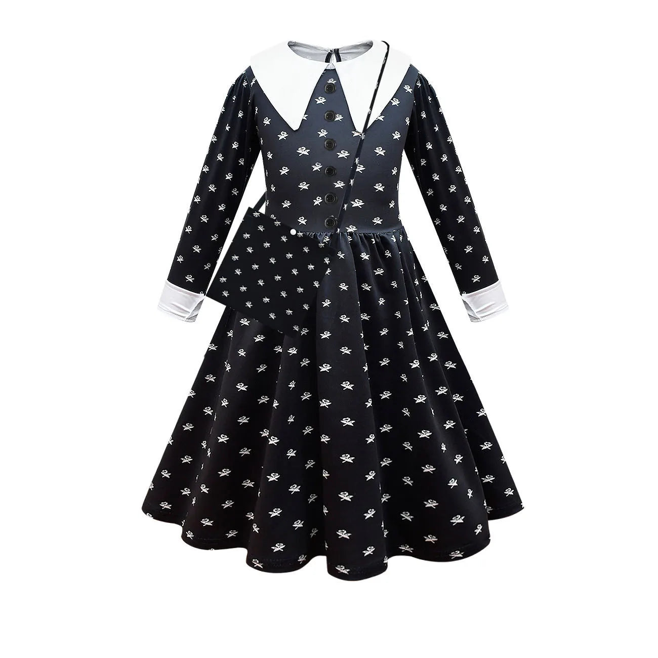 Wednesday Cosplay For Girls Costume Movie Addams Dresses for Girl Kids Mesh Party Dresses Halloween Carnival Costumes 4-12Yrs