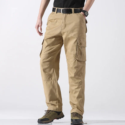 Male Cargo Pants Tactical Cotton Overalls Outdoor Utility Work Trousers Relaxed Fit Big Size Hombre Clothing
