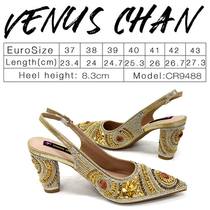 Elegant Italian Design Women's Party Shoes With Matching Handbag - Perfect for Hot African Weddings Stylish Heels and Bag Set