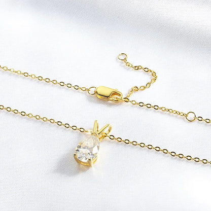 18k Plated Pear Cut 1.5CT Moissanite Diamond Necklace for Women 6*9mm Pendant 100% 925 Sterling Silver Jewelry Wholesale