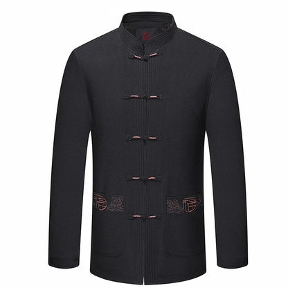 Spring and Autumn New Middle-aged and Elderly Men Father Tang Jacket Chinese Style Hanfu National Wind Grandpa Coat Jacket