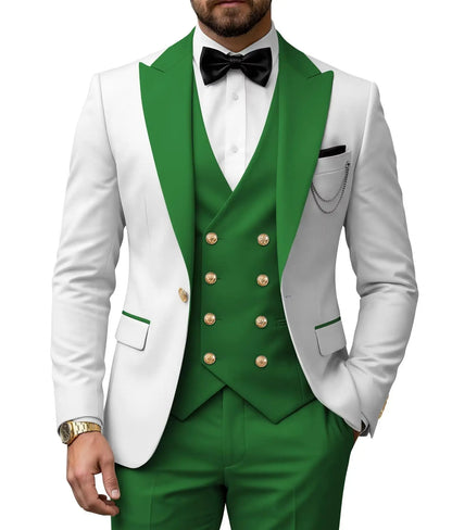 Men's 3 Piece Tuxedo Slim Fit for Men Tuxedo Suit Double Breasted  for Wedding Groom Business Tuxedos